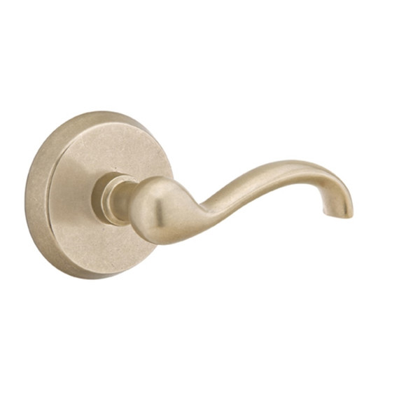 Emtek 7106-TT-TWB Teton Sandcast Bronze Door Lever Passage Set With #2 Rosette Tumbled White Bronze