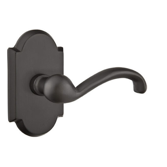 Emtek 7208-TT-FB Teton Sandcast Bronze Door Lever Privacy Set With #1 Rosette Flat Black Bronze