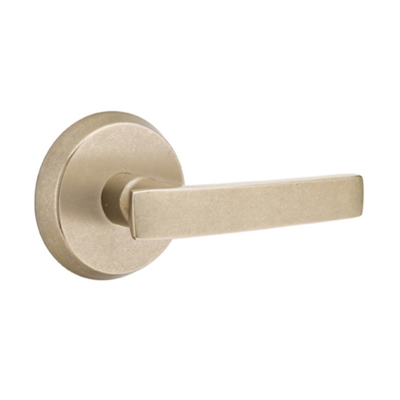 Emtek 7106-YM-TWB Yuma Sandcast Bronze Door Lever Passage Set With #2 Rosette Tumbled White Bronze
