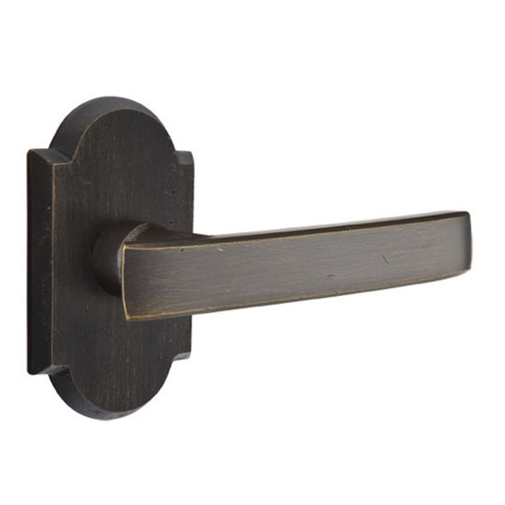 Emtek 7108-YM-MB Yuma Sandcast Bronze Door Lever Passage Set With #1 Rosette Medium Bronze
