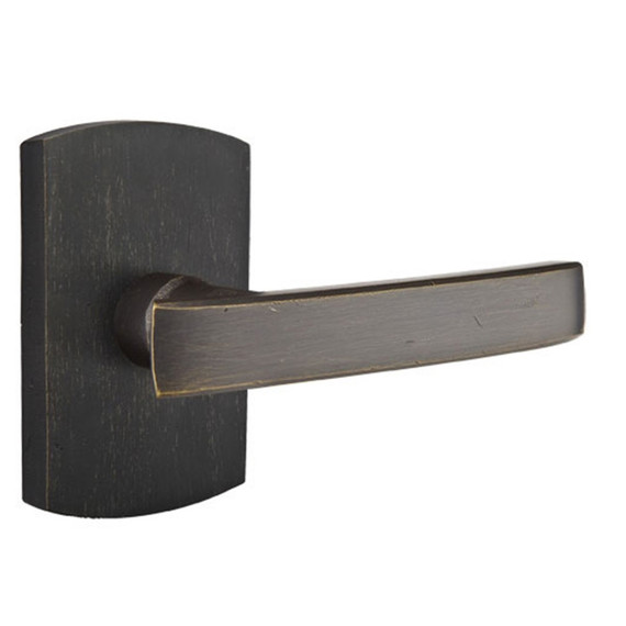 Emtek 7050-YM-MB Yuma Sandcast Bronze Door Lever Dummy Set With #4 Rosette Medium Bronze