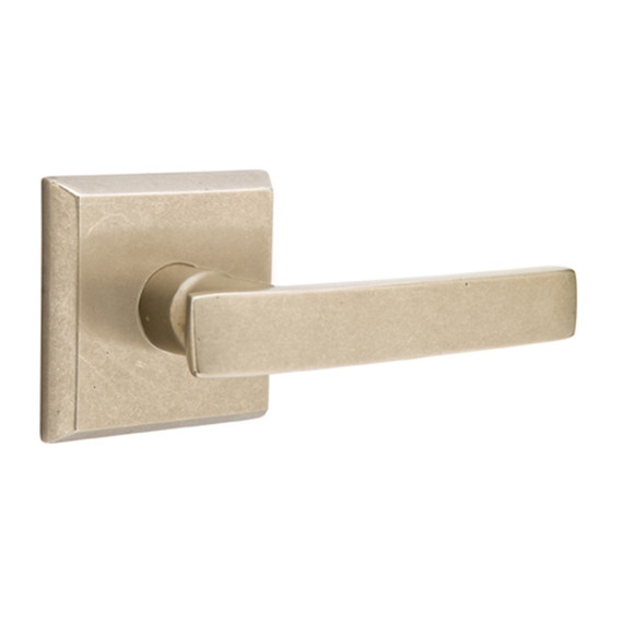 Emtek 7061-YM-TWB Yuma Sandcast Bronze Door Lever Dummy Set With #6 Rosette Tumbled White Bronze