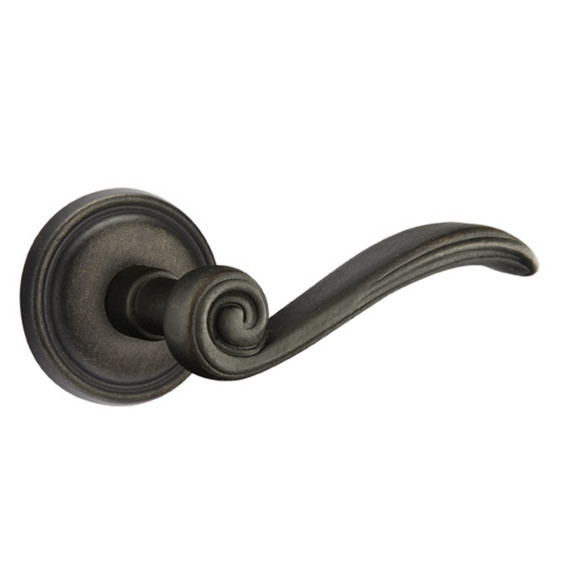 Emtek 72012-MDI-MB Medici Lost Wax Door Lever Privacy Set With #12 Rosette Medium Bronze