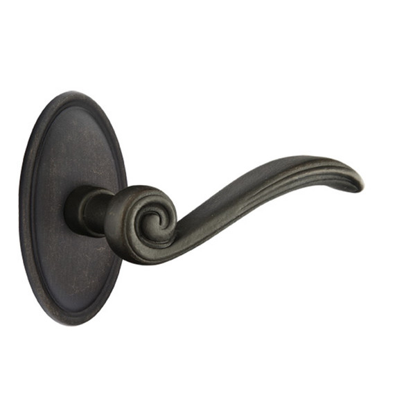 Emtek 72014-MDI-MB Medici Lost Wax Door Lever Privacy Set With #14 Rosette Medium Bronze