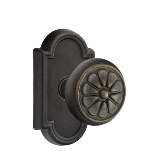 Emtek 71011-PT-MB Petal Lost Wax Door Knob Passage Set With #11 Rosette Medium Bronze