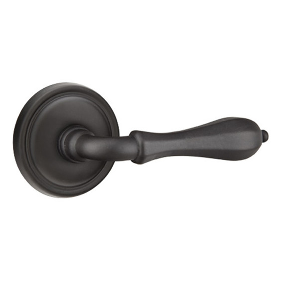 Emtek 71012-OCL-FB Octagon Lost Wax Door Lever Passage Set With #12 Rosette Flat Black Bronze