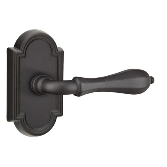 Emtek 72011-OCL-FB Octagon Lost Wax Door Lever Privacy Set With #11 Rosette Flat Black Bronze