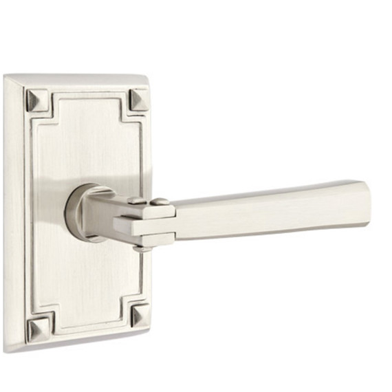 Emtek 5105-AC-US15 Arts & Crafts Door Lever Passage Set With Arts & Crafts Rosette Satin Nickel