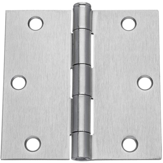 Dynasty Hardware 3-1/2" Door Hinges Square Corner, Satin Nickel