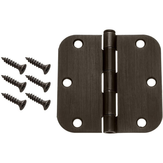 Dynasty Hardware Door Hinges 5/8" Radius Corner, Oil Rubbed Bronze