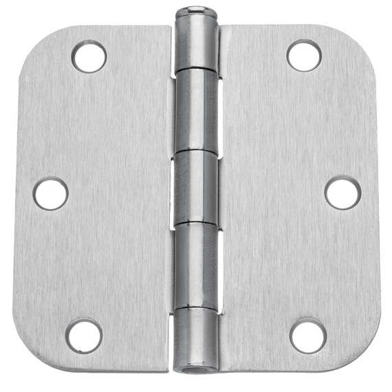 Dynasty Hardware 3-1/2" Door Hinges 5/8" Radius Corner, Satin Nickel