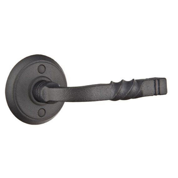 Emtek 7102-SC-FBS San Carlos Door Lever Passage Set With Wrought Steel #2 Rosette Flat Black Steel