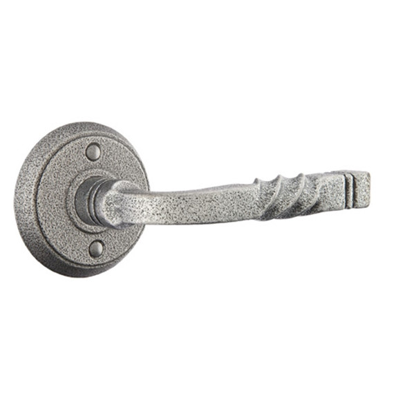 Emtek 7102-SC-SWS San Carlos Door Lever Passage Set With Wrought Steel #2 Rosette Satin Steel