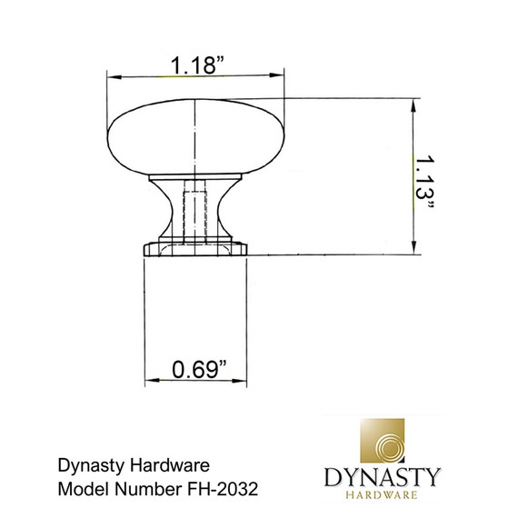 Dynasty Hardware FH-2032-SN Classic Cabinet Knob Satin Nickel
