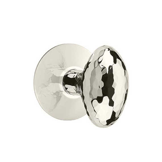 Emtek 5057-HE-US26 Hammered Egg Door Knob Dummy Set With Modern Rosette Polished Chrome