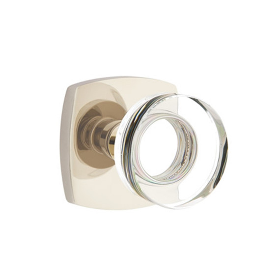 Emtek 5306-MDC-US14 Modern Disc Door Knob Dummy Set With Urban Modern Rosette Polished Nickel