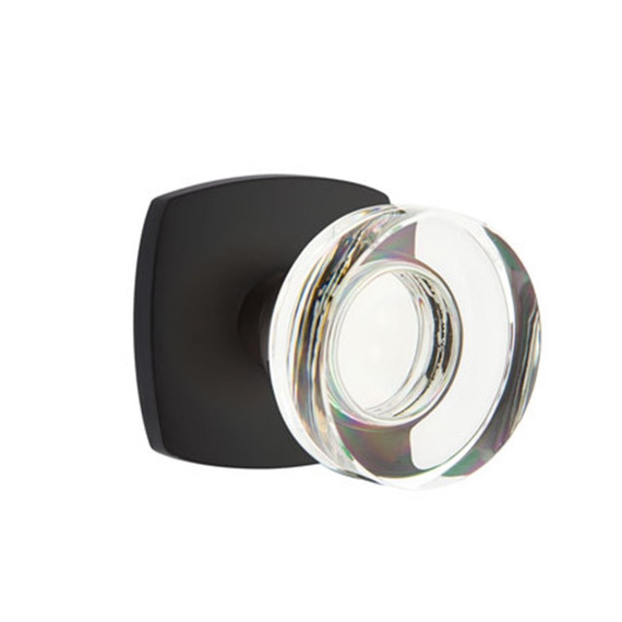 Emtek 5306-MDC-US19 Modern Disc Door Knob Dummy Set With Urban Modern Rosette Flat Black