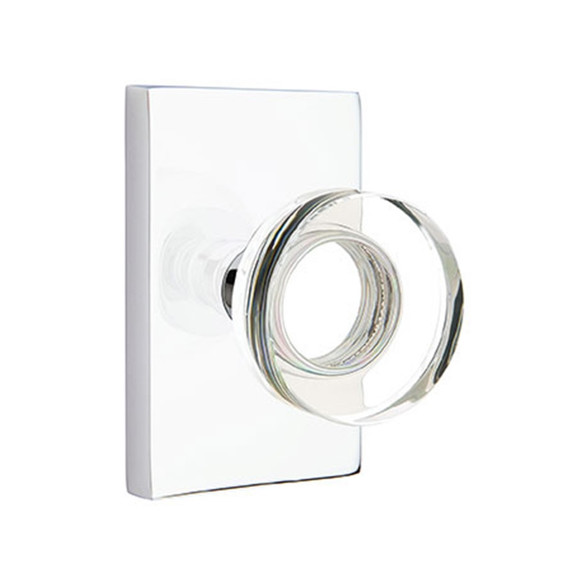 Emtek 5112-MDC-US26 Modern Disc Door Knob Passage Set With Modern Rectangular Rosette Polished Chrome