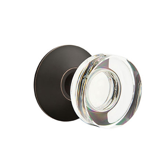 Emtek 5207-MDC-US10B Modern Disc Door Knob Privacy Set With Modern Rosette Oil Rubbed Bronze