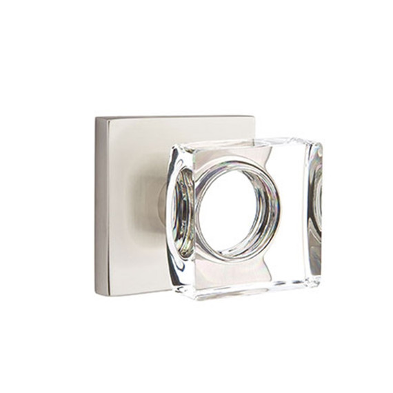 Emtek 5050-MSC-US15 Modern Square Door Knob Dummy Set With Square Rosette Satin Nickel