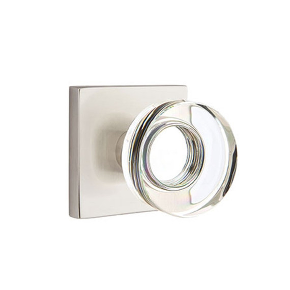 Emtek 5210-MDC-US15 Modern Disc Door Knob Privacy Set With Square Rosette Satin Nickel