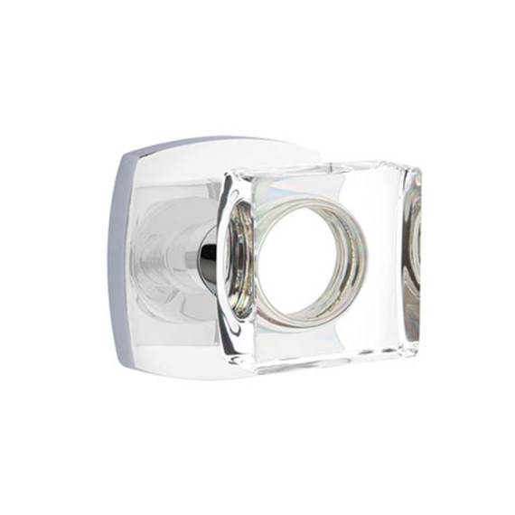 Emtek 5326-MSC-US26 Modern Square Door Knob Privacy Set With Urban Modern Rosette Polished Chrome