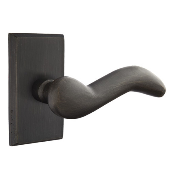 Emtek 7204-CD-MB Cody Sandcast Bronze Door Lever Privacy Set With #3 Rosette Medium Bronze