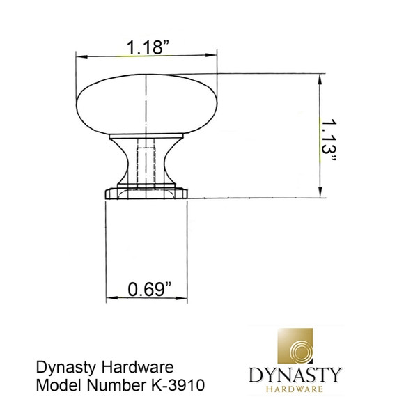 Dynasty Hardware K-3910-26 Mushroom Cabinet Knob, Polished Chrome