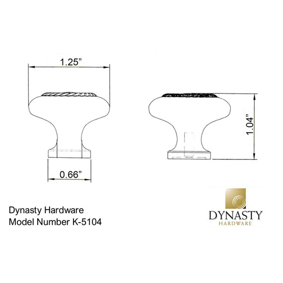 Dynasty Hardware K-5104-SN Rope Cabinet Knob, Satin Nickel