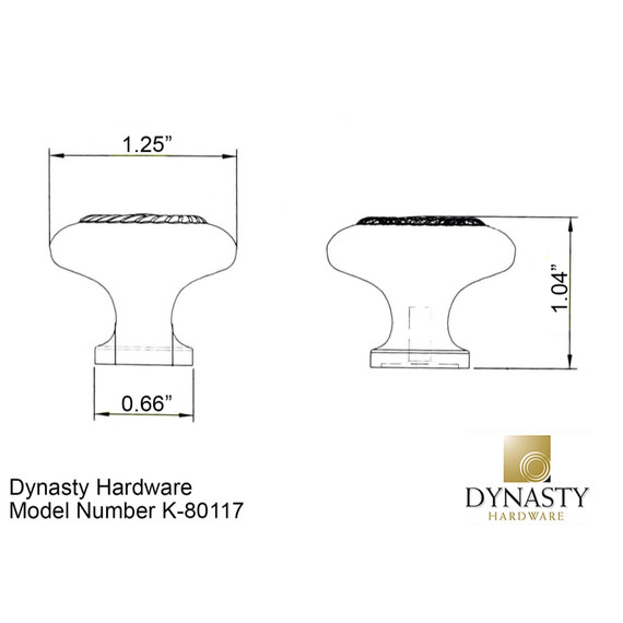 Dynasty Hardware K-80117-10B Rope Cabinet Knob, Oil Rubbed Bronze