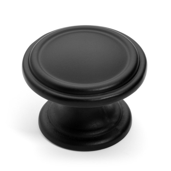 Dynasty Hardware K-8038-S-FB Two Ring Cabinet Knob, Flat Black