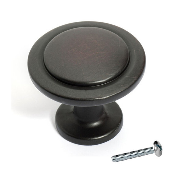 Dynasty Hardware K-80960-10B Cabinet Hardware Knob, Oil Rubbed Bronze