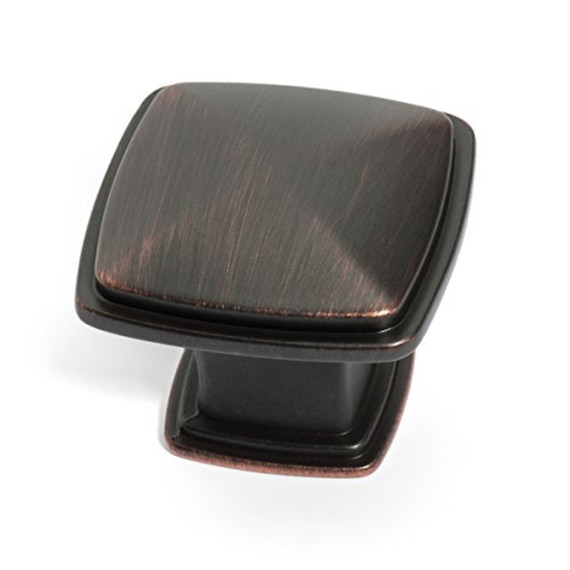 Dynasty Hardware K-81091-12P Cabinet Knob 1-1/4-Inch Square, Aged Oil Rubbed Bronze