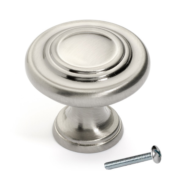 Dynasty Hardware K-81295-SN Three Ring Cabinet Knob, Satin Nickel