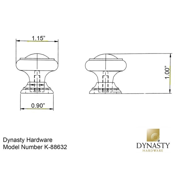Dynasty Hardware K-88632-SN Classic Cabinet Knob, Satin Nickel