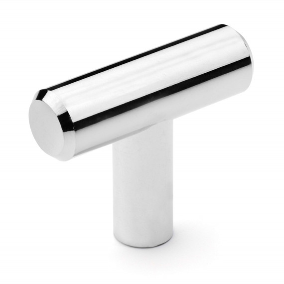 Dynasty Hardware P-1006-26 European Style T Cabinet Knob, Polished Chrome