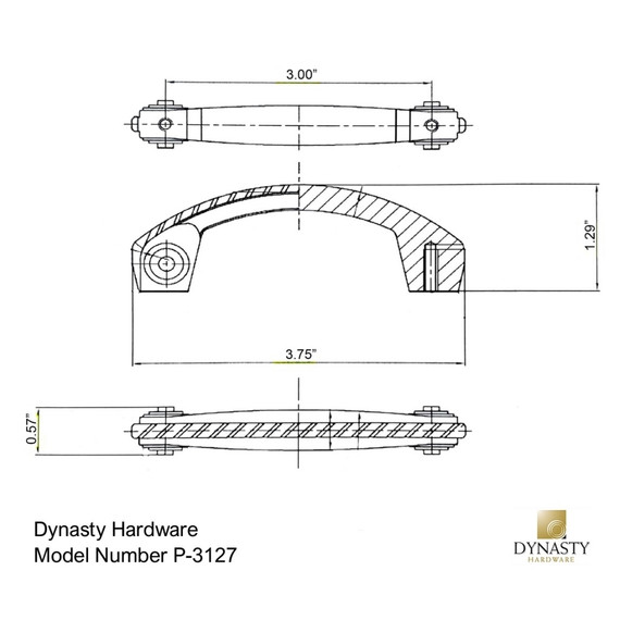 Dynasty Hardware P-3127-FB Rope Cabinet Hardware Pull, Flat Black