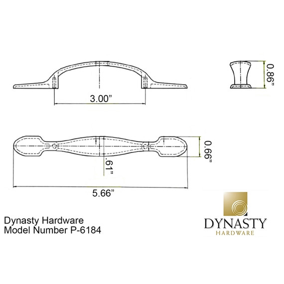 Dynasty Hardware P-6184-12P Classic Cabinet Hardware Pull, Aged Oil Rubbed Bronze