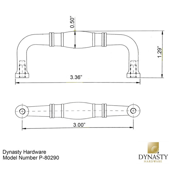 Dynasty Hardware P-80290-10B Barrel Cabinet Hardware Pull, Oil Rubbed Bronze