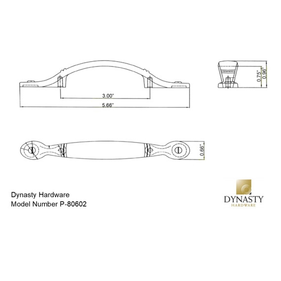 Dynasty Hardware P-80602-12P Arched Cabinet Hardware Pull, Aged Oil Rubbed Bronze