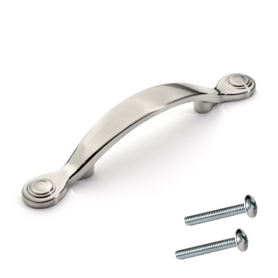 Dynasty Hardware P-86954-SN Arched Cabinet Hardware Pull, Satin Nickel