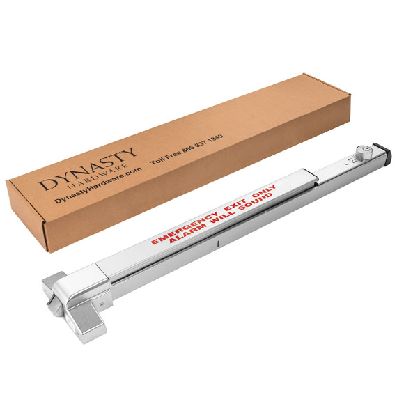 Dynasty Hardware Commercial Door Push Bar Panic Exit Device With Alarm Painted Aluminum