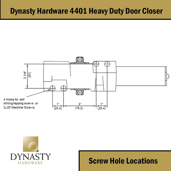 Dynasty Hardware 4401-BLK Heavy Duty Commercial Door Closer,Size 1-6, Black