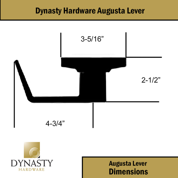 Dynasty Hardware AUG-03-US19 Grade 2 Commercial Duty Classroom Function Keyed Lever Lockset, ADA, Flat Black Finish
