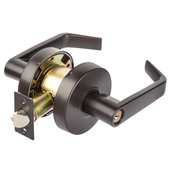 Dynasty Hardware AUG-05-10B Grade 2 Commercial Duty Storeroom Function Keyed Lever Lockset, ADA, Oil Rubbed Bronze Finish