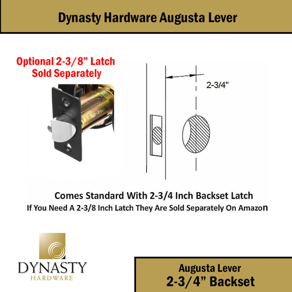 Dynasty Hardware AUG-05-US19 Grade 2 Commercial Duty Storeroom Function Keyed Lever Lockset, ADA, Flat Black Finish
