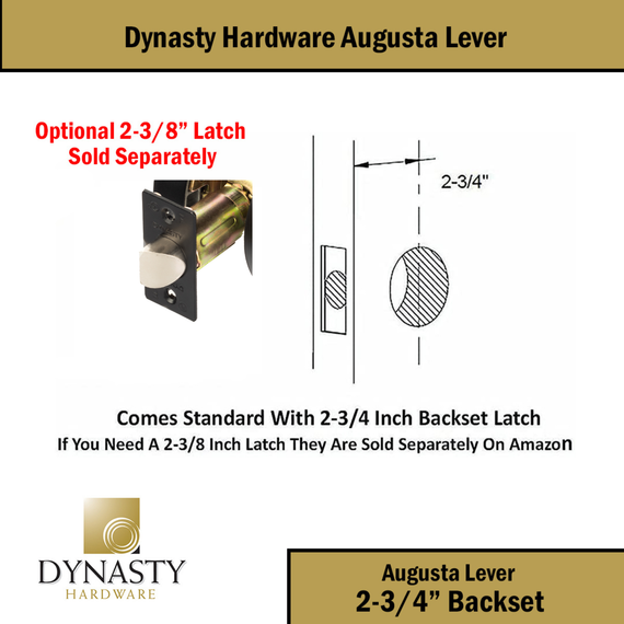 Dynasty Hardware AUG-20-US19 Grade 2 Commercial Duty Privacy Lever, ADA, Flat Black Finish