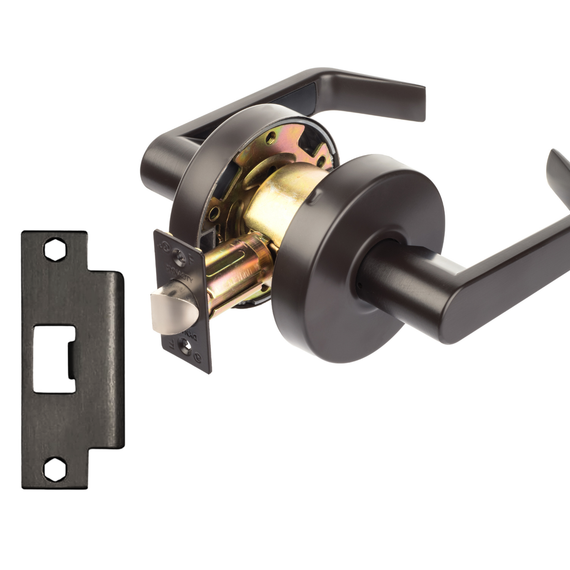 Dynasty Hardware AUG-30-10B Grade 2 Commercial Duty Passage Lever, ADA, Oil Rubbed Bronze Finish
