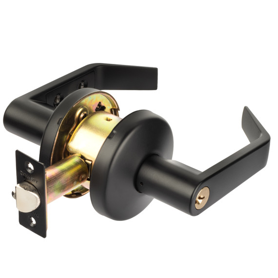 Dynasty Hardware AUS-05-US19 Austin Commercial Storeroom Funciton Keyed Lever Lockset ADA Approved, Flat Black