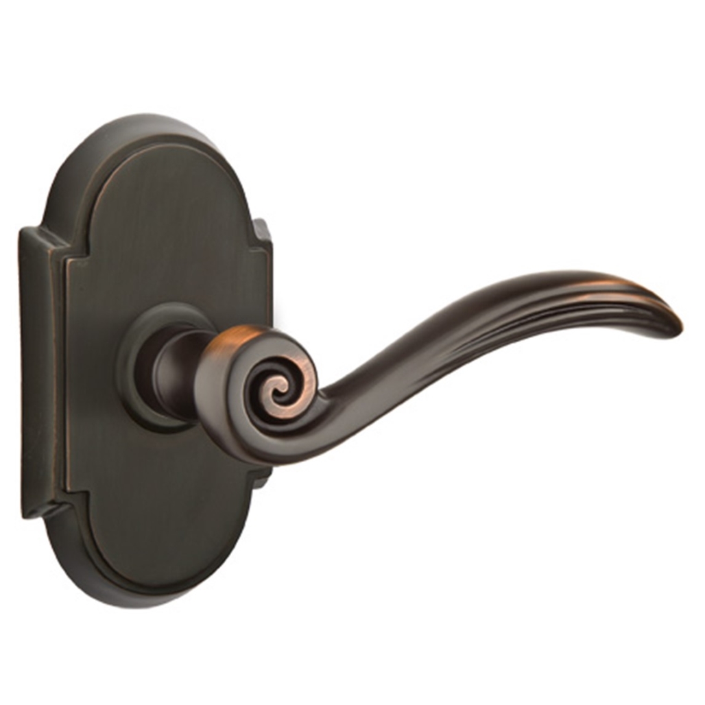 Emtek 8208-EN-US10B Elan Door Lever Privacy Set With #8 Rosette Oil Rubbed  Bronze